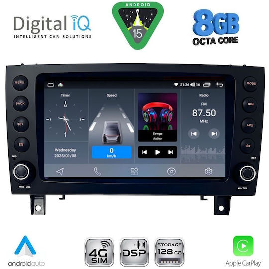 Digital IQ Ηχοσύστημα Αυτοκινήτου για Mercedes-Benz SLK 2004-2010 (Bluetooth/USB/WiFi/GPS/Apple-Carplay/Android-Auto)