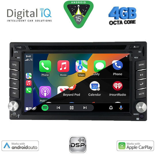 Digital IQ Auto-Audiosystem 2005-2020 Bluetooth USB Eingebautes Wi-Fi GPS Apple CarPlay Android Auto mit Touchscreen 6.5 Zoll
