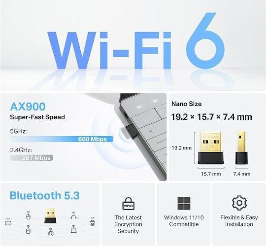 TP-LINK Nano Drahtloser USB Netzwerkadapter 600Mbps
