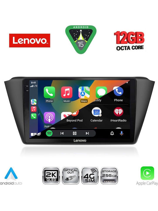 Lenovo Car Audio System for Skoda Fabia 2015-2022 with Clima Bluetooth USB WiFi GPS Apple CarPlay Android Auto with 9" Touch Screen