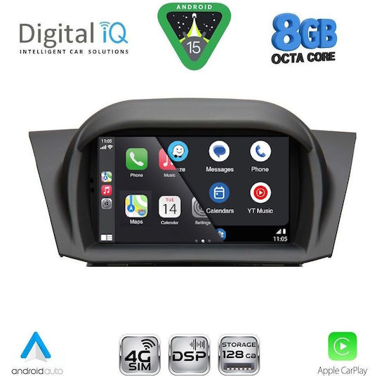 Digital IQ Car Audio System for Ford Fiesta 2008-2017 Bluetooth USB WiFi GPS Apple CarPlay Android Auto with 7" Touch Screen