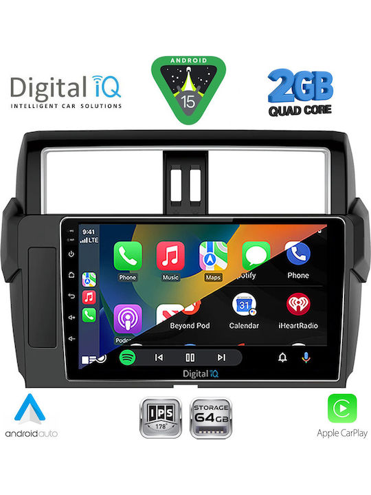 Digital IQ Auto-Audiosystem für Toyota Prado 2014-2017 (Bluetooth/USB/Eingebautes Wi-Fi / 3G/GPS/Apple CarPlay/Android Auto) mit Touchscreen 10"