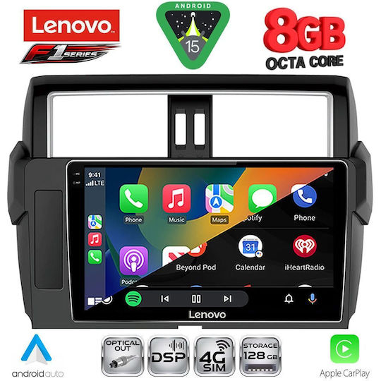 Lenovo Car Audio System for Toyota Prado 2014-2017 Bluetooth USB WiFi GPS Apple CarPlay Android Auto with 10" Touch Screen