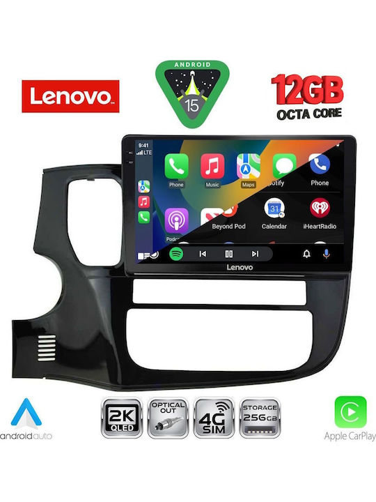 Lenovo Car Audio System for Mitsubishi Outlander 2013-2020 Bluetooth USB WiFi GPS Apple CarPlay Android Auto with 10" Touch Screen