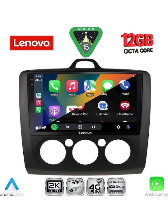 Lenovo Car Audio System for Ford Focus 2005-2012 with A/C Bluetooth USB WiFi GPS Apple CarPlay Android Auto with 9" Touch Screen