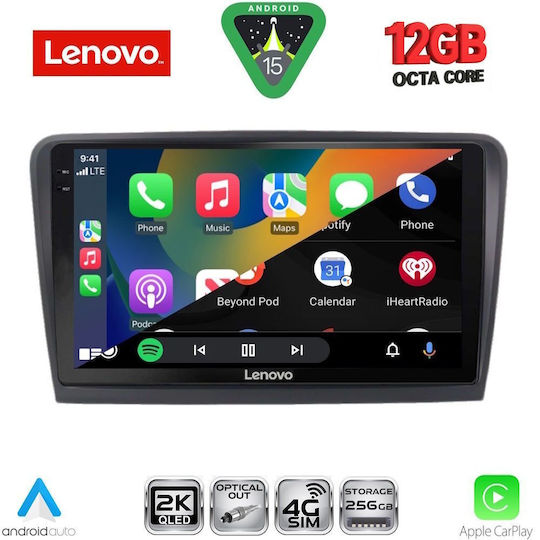 Lenovo Car Audio System for Skoda Rapid 2012-2023 with Clima Bluetooth USB WiFi GPS Apple CarPlay Android Auto with 9" Touch Screen