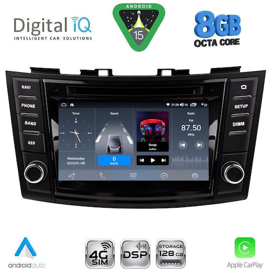 Digital IQ Car Audio System for Suzuki Swift 2011-2016 Bluetooth USB WiFi GPS Apple CarPlay Android Auto