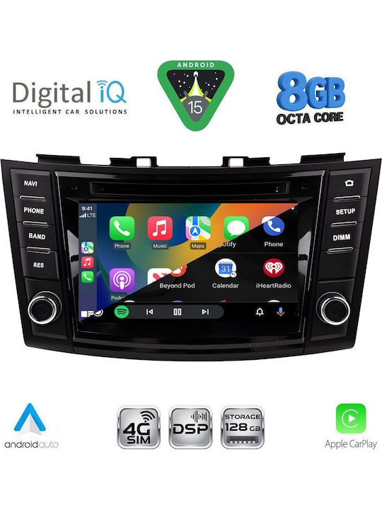 Digital IQ Car Audio System for Suzuki Swift 2011-2016 Bluetooth USB WiFi GPS Apple CarPlay Android Auto