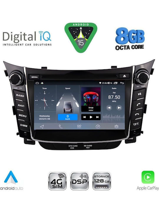 Digital IQ Car Audio System for Hyundai i30 2012-2017 Bluetooth USB WiFi GPS Apple CarPlay Android Auto