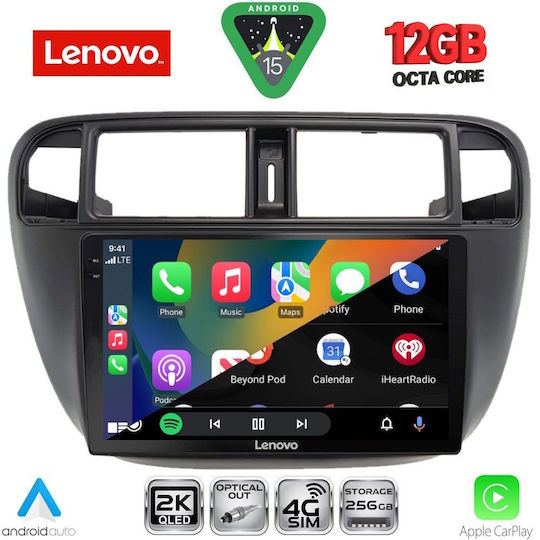 Lenovo Ηχοσύστημα Αυτοκινήτου για Honda Civic 1995-2001 με A/C (Bluetooth/USB/WiFi/GPS/Apple-Carplay/Android-Auto) με Οθόνη Αφής 9"