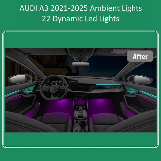 Diq Ambient Audi A3 8y Dyn Mod 2021-2025 Digital Iq Ambient Light Audi A3 8y Mod 2021-2025 22 Lights