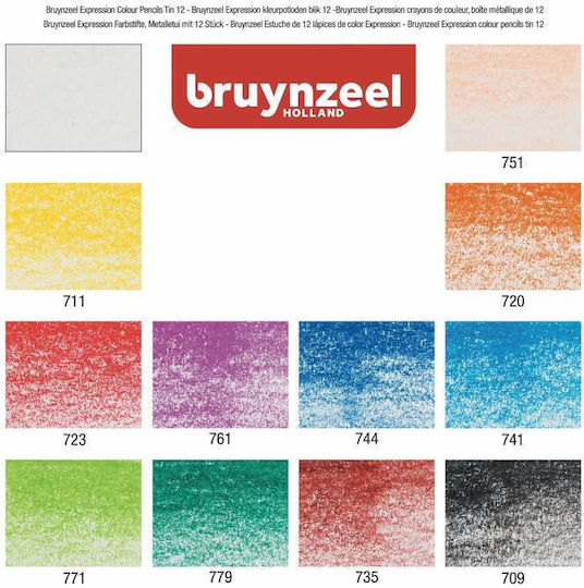 Coloured Pencil 12pcs Metal Case Bruynzeel