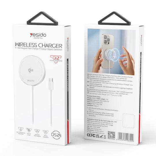 Yesido Qi2 Wireless Charger 15W White (DS24)