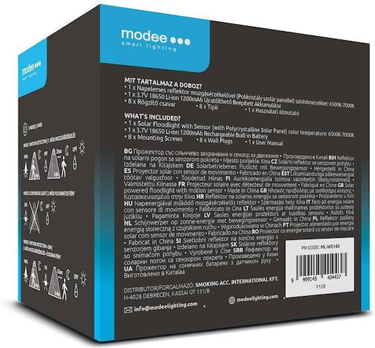 Modee Lighting Wasserdichter Solar LED Flutlichter Kaltweiß mit Bewegungssensor und Fotowiderstand IP44