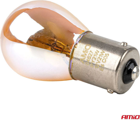 AMiO Car Lamps PY21W-BAU15s Halogen Orange 12V 21W 2pcs