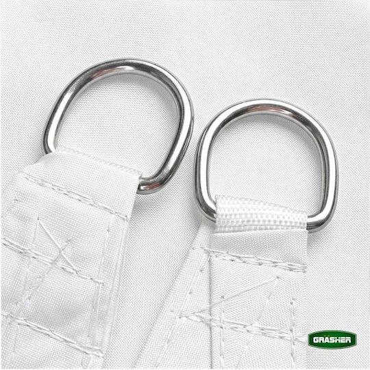 Grasher Square Shade Sail White With Hoops 4x6m 180gr/m²