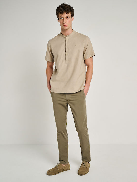 Short Sleeve Linen Shirt Light Beige 61-204.055.N0033