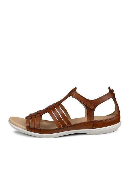 Leder Flache Sandalen für Damen Braun