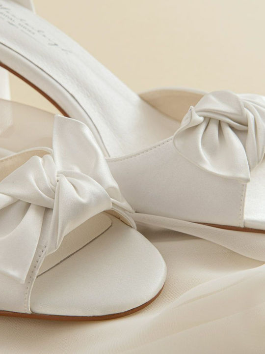 Damen Sandalen Weiß Stoff