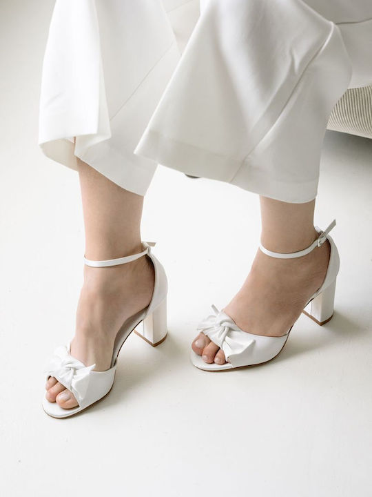 Damen Sandalen Weiß Stoff