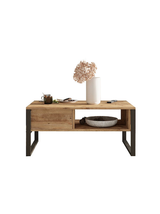 Măsuță Centrală Rectangulară Alperton din Lemn Natur M100xL59.7xÎ44.4cm