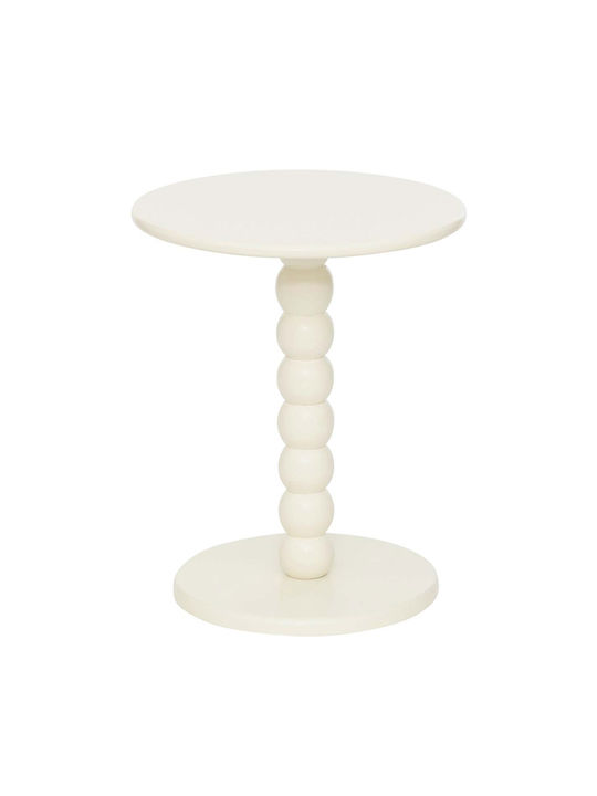 Round Side Coffee Table Chamlo Wooden White W38xL38xH46.5cm