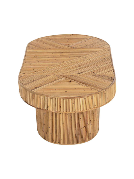 Rundes Zentral Kaffeetisch aus Bambus Beiges M110xL59xH39cm