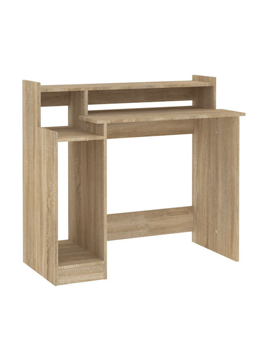Computer Office Wooden Sonoma Oak with LED & USB ports 97x45x90cm