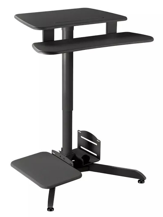 Birou din Lemn Negru cu Picioare metalice și Înălțime Reglabilă 71x39cm