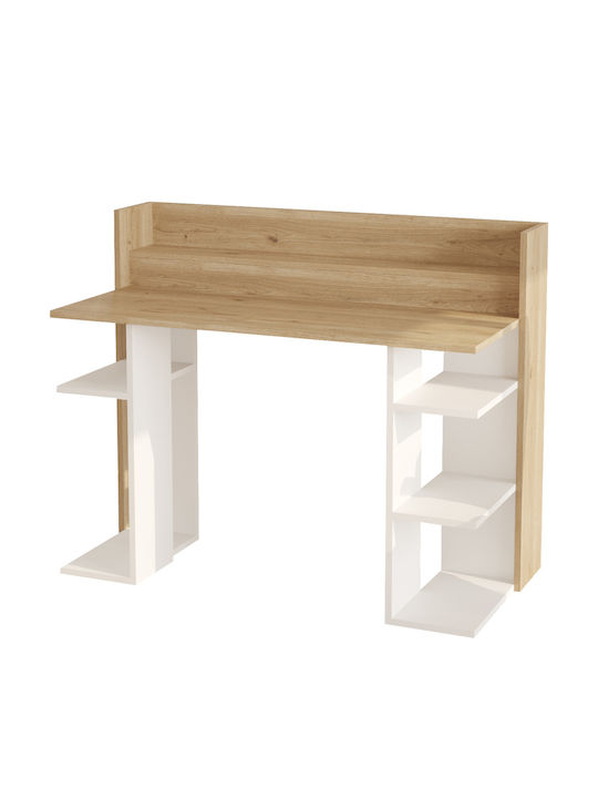 Birou Fife Lemn Natural/Alb 124x58x98cm