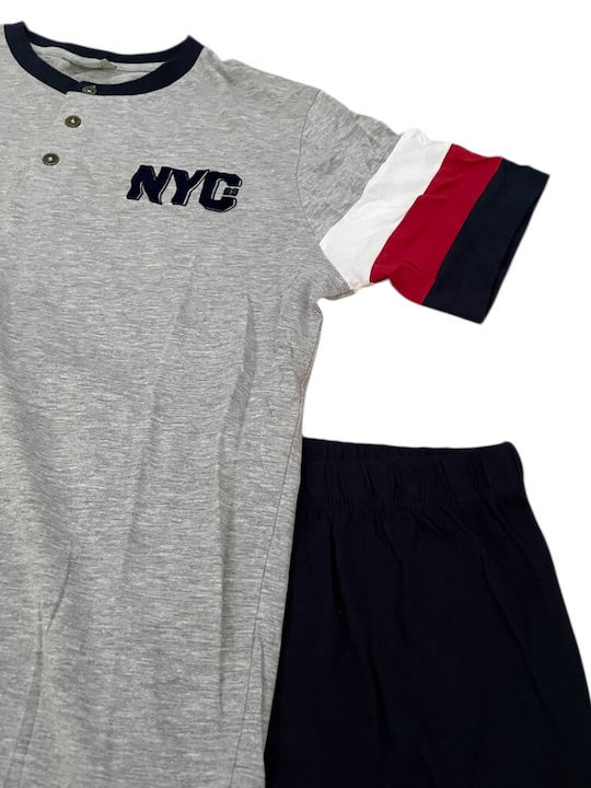 Ogham Sommer Herrenpyjama Grau/navny