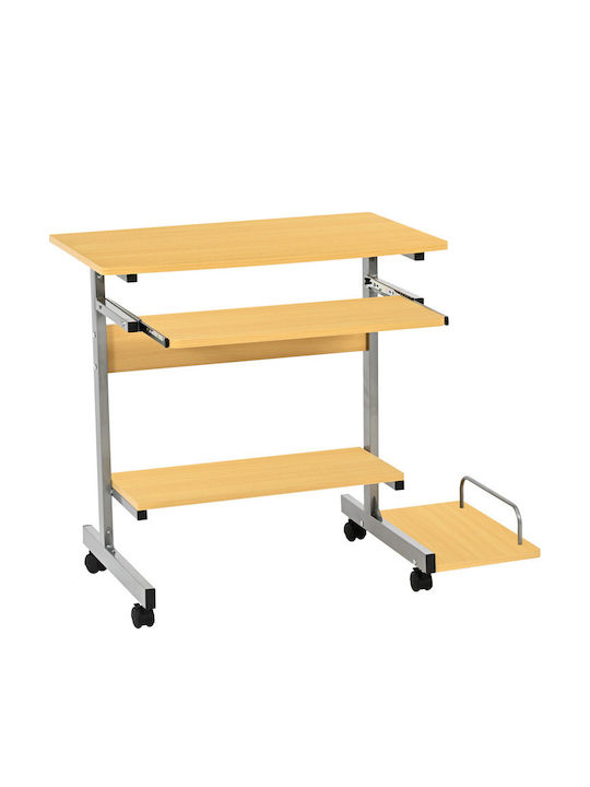 Computer Office Veronce Wooden Natural with Metal Legs 89x47x71cm