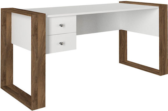 Birou Fernando 158.4x60x72.2cm Alb / Nuc