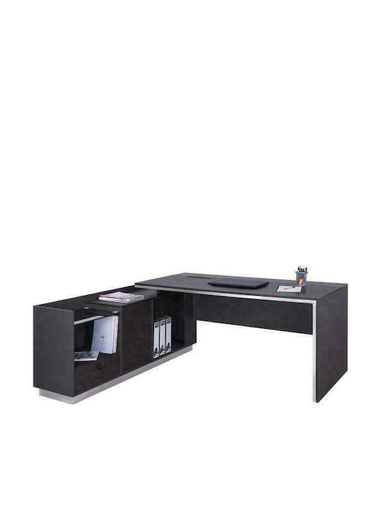 Corner Professional Office Rosewood Wooden Brown 180x170x76cm