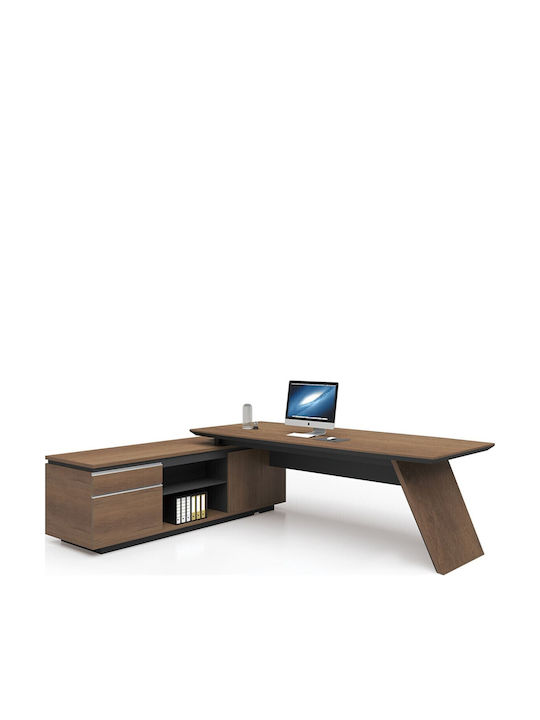 Birou Profesional Colțar Proline Din Lemn Maro 240x200x76cm EO965 L