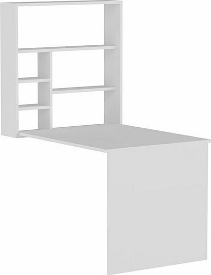 Γραφείο Ravin με Βιβλιοθήκη 63x90x154εκ. Λευκό Γραφείο Ravin με Βιβλιοθήκη 63x90x154εκ. Λευκό