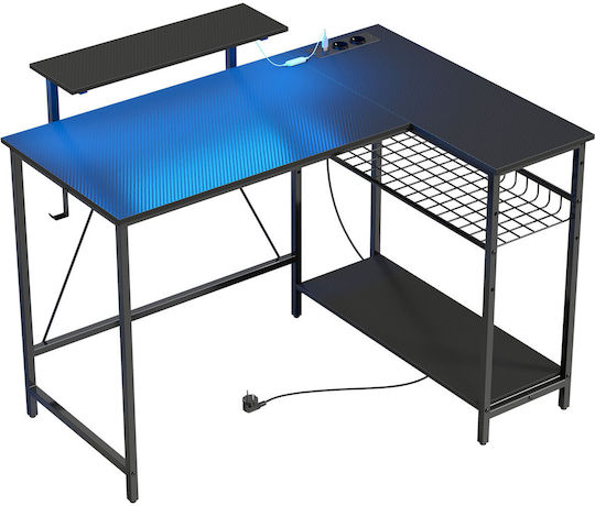 Γωνιακό Ηλεκτρικό Γραφείο Gaming με LED & USB θύρες 114.5x82x91.5εκ. Μαύρο Γωνιακό Ηλεκτρικό Γραφείο Gaming με LED & USB θύρες 114.5x82x91.5εκ. Μαύρο