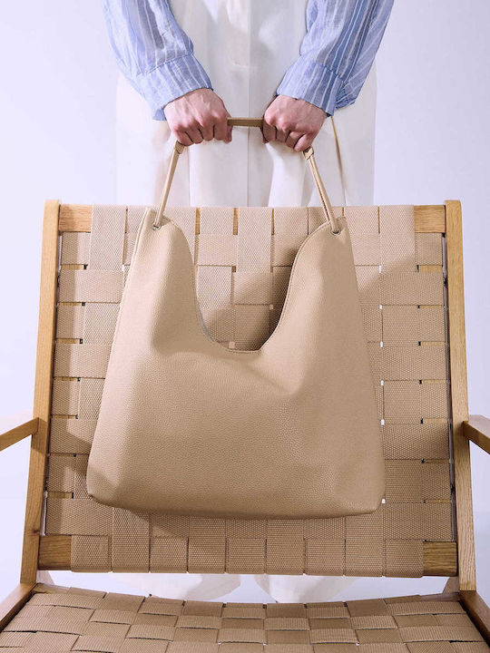 Celestino Women's Shoulder Bag Interior Pouch Beige