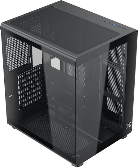 Xigmatek Aqua Compact Air Gaming Midi Tower Κουτί Υπολογιστή με Πλαϊνό Παράθυρο Μαύρο