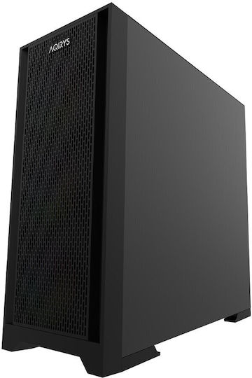 Aqirys Avior Gaming Midi Tower Κουτί Υπολογιστή με Πλαϊνό Παράθυρο και ARGB Φωτισμό Μαύρο