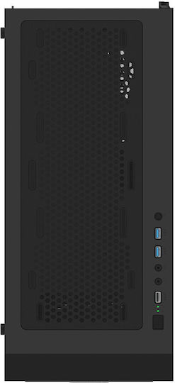 Aqirys Avior Gaming Midi Tower Κουτί Υπολογιστή με Πλαϊνό Παράθυρο και ARGB Φωτισμό Μαύρο