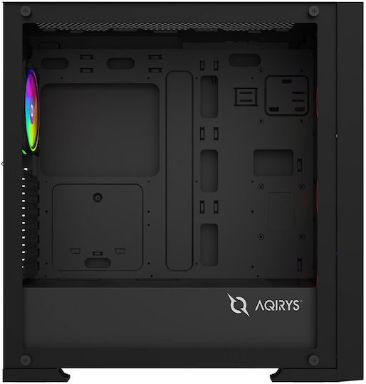 Aqirys Avior Gaming Midi Tower Κουτί Υπολογιστή με Πλαϊνό Παράθυρο και ARGB Φωτισμό Μαύρο