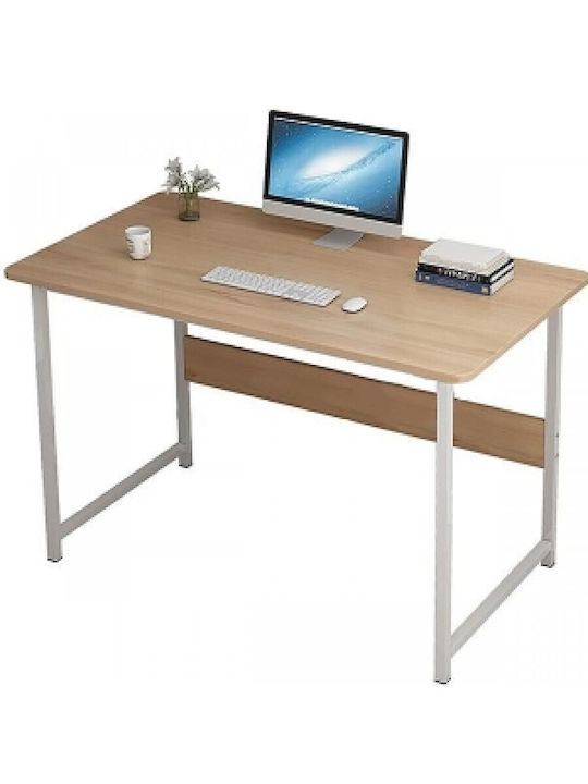 Desk Wooden White / Walnut with Metal Legs 120x40x72cm