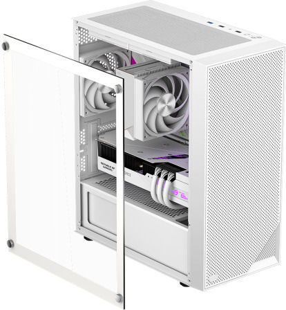 PCCOOLER C3B310 Gaming Midi-Turm Computergehäuse mit Seitenfenster Weiß