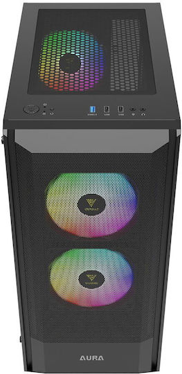 Gamdias Aura GC6 aRGB Gaming Midi Tower Computer Case with Side Window Black
