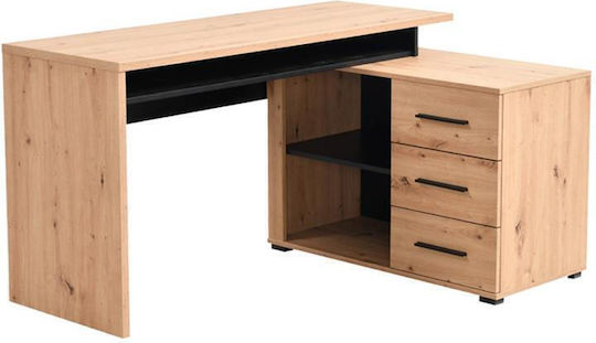 Γραφείο Arhimed 138x102x75εκ. Artisan Oak-Μαύρο