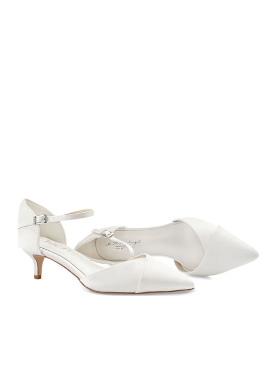 Leder Pumps mit Niedrigem Absatz Weiße