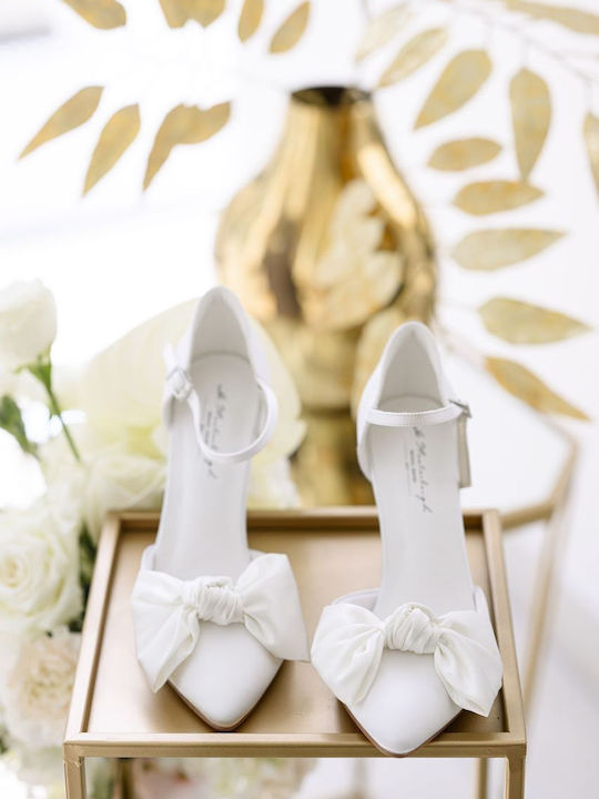 Leder Pumps mit Hohem Absatz Weiße