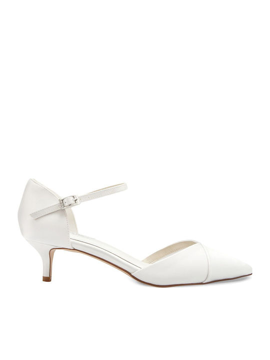 Leder Pumps mit Niedrigem Absatz Weiße