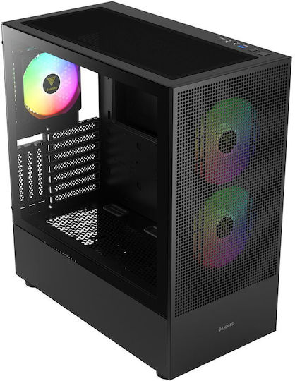 Talos M3 Mesh Gaming Midi Tower Кутия за Компютър със Страничен Прозорец и ARGB Осветление Черна